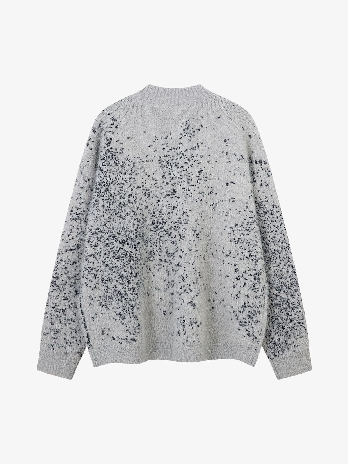 Stylish Speckled Knit Sweater with Embellished Buttons 