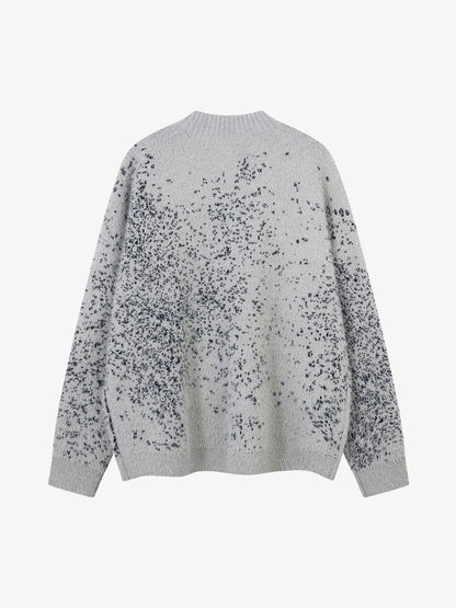 Stylish Speckled Knit Sweater with Embellished Buttons 