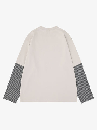 Striped Letter Graphic Long Sleeve Tee