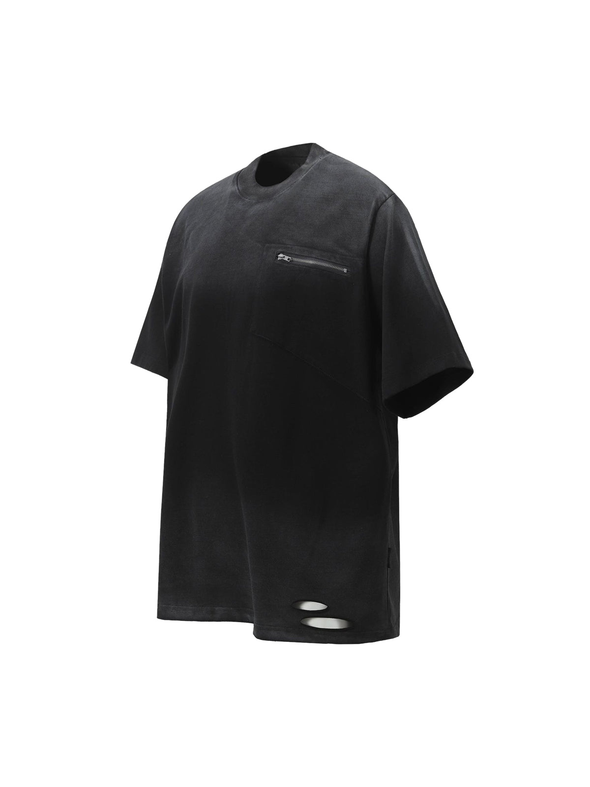 Street Dirty-Dye Distressed Cut Pocket T-shirt