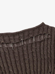 Distressed Pin Off-Shoulder Pullover