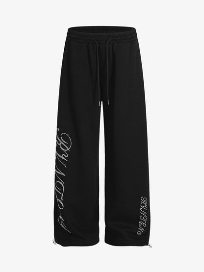 Stylish Wide-Leg Lounge Pants with Embroidered Detailing for Everyday Comfort 