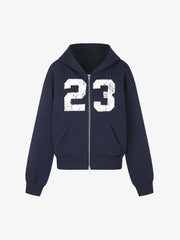 Sudadera con capucha de corte regular con estampado de números desgastados de Thesupermade
