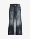 Wide-Leg Denim Jeans with Distressed Look for Women 