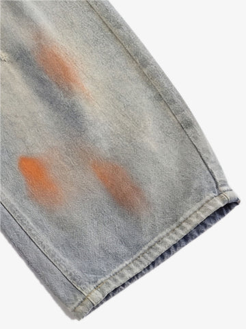 Distressed Paint Washed Wide Leg Pants 