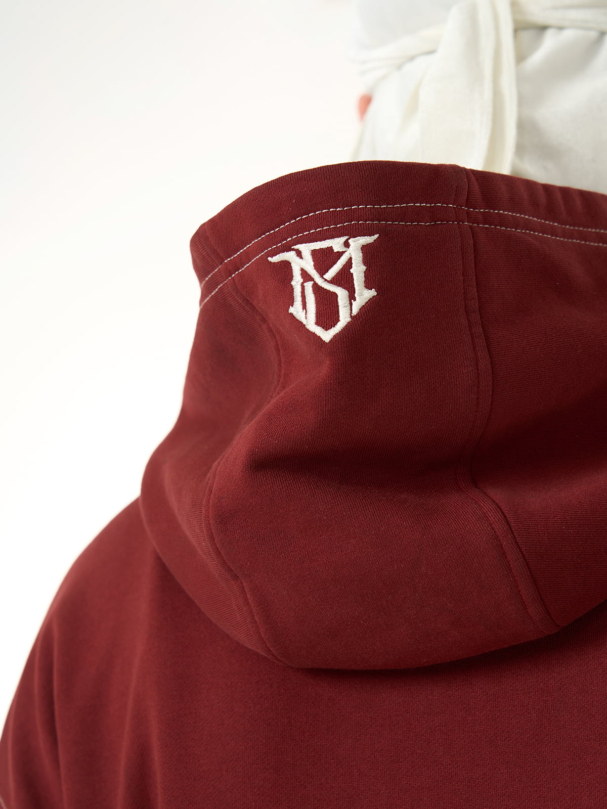 SUPERMADE Embroidered Distressed Spray-Painted Hooded Sweatshirt 