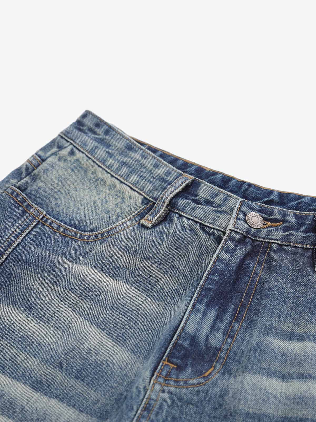 Panel Stitch Wide Leg Denim Jorts 