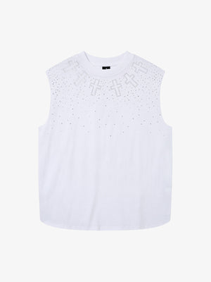 Rhinestone Cross Tank Top