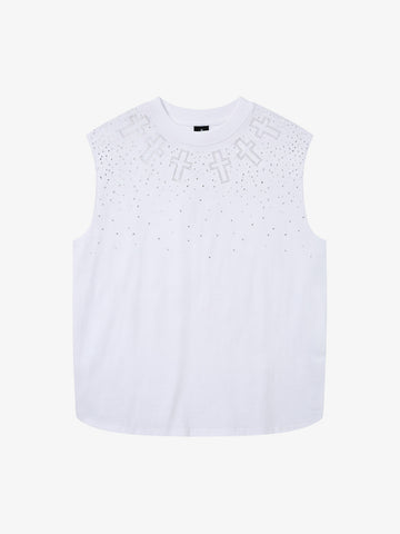 Rhinestone Cross Tank Top