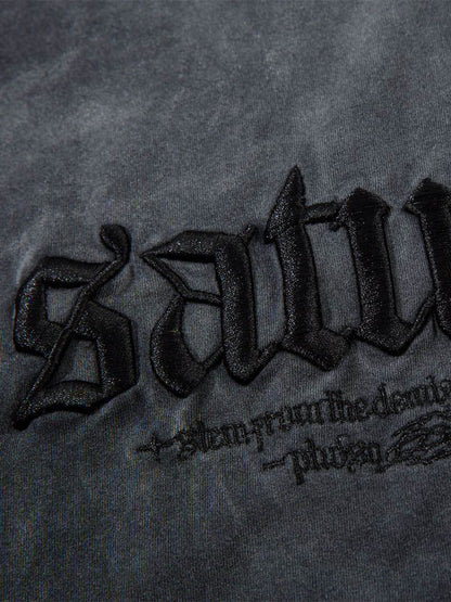 Thesupermade Washed Heavy-duty Letter Embroidered Waistcoat 