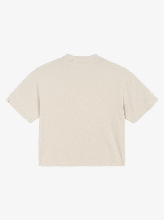 Graphic Distressed Cropped Tee