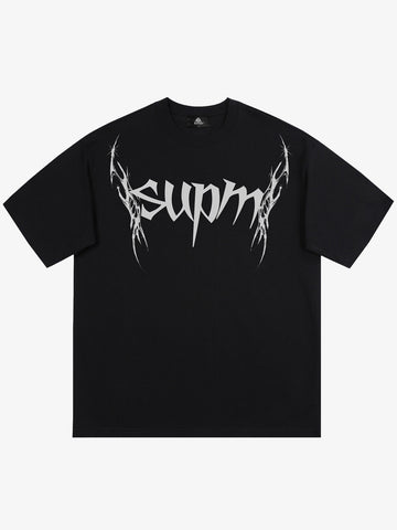 SUPM Gothic Sharp Letter Graphic T-Shirt 