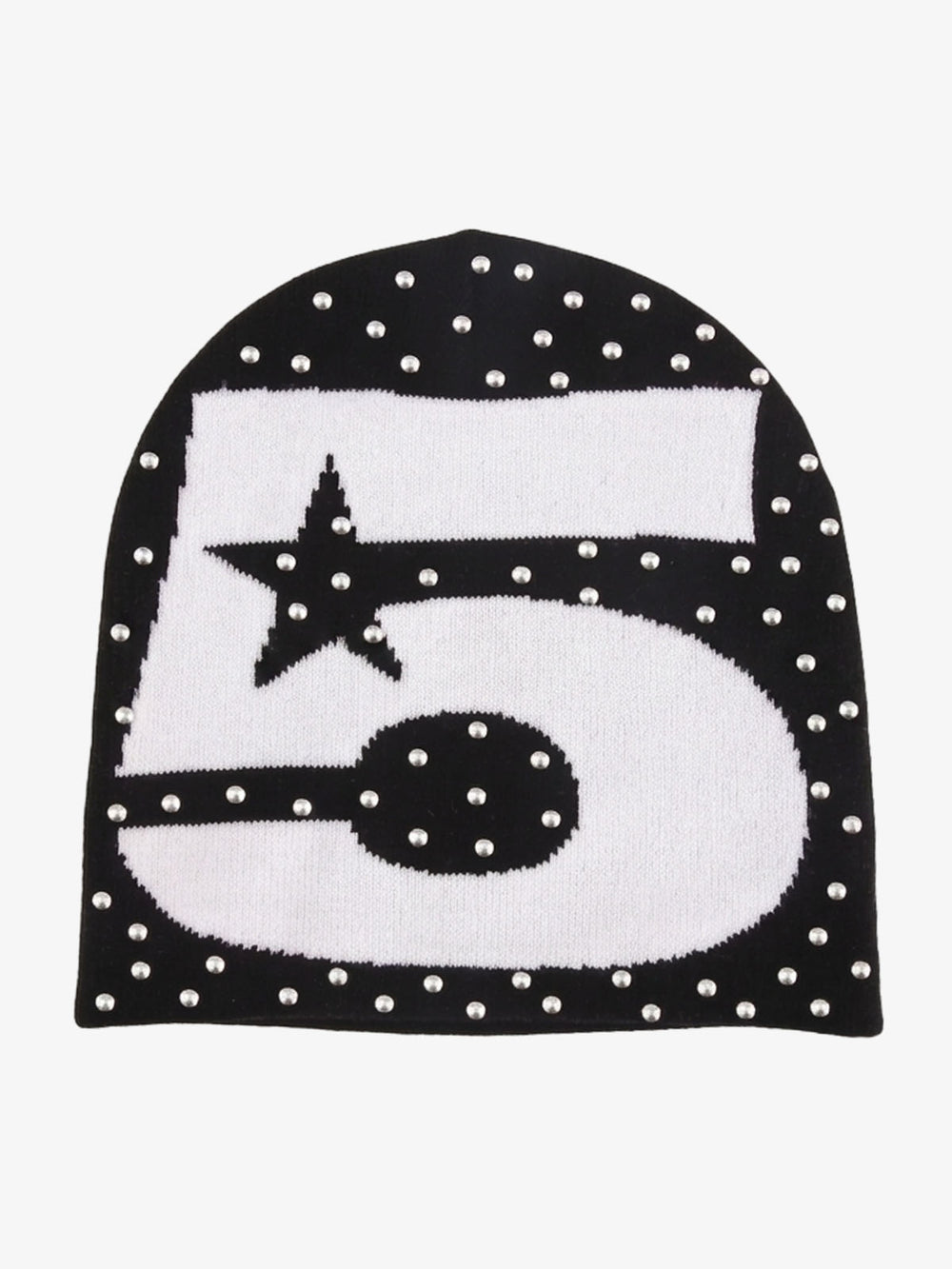 Studded Number 5 Star Beanie Hat