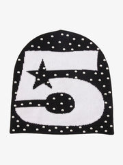 Studded Number 5 Star Beanie Hat