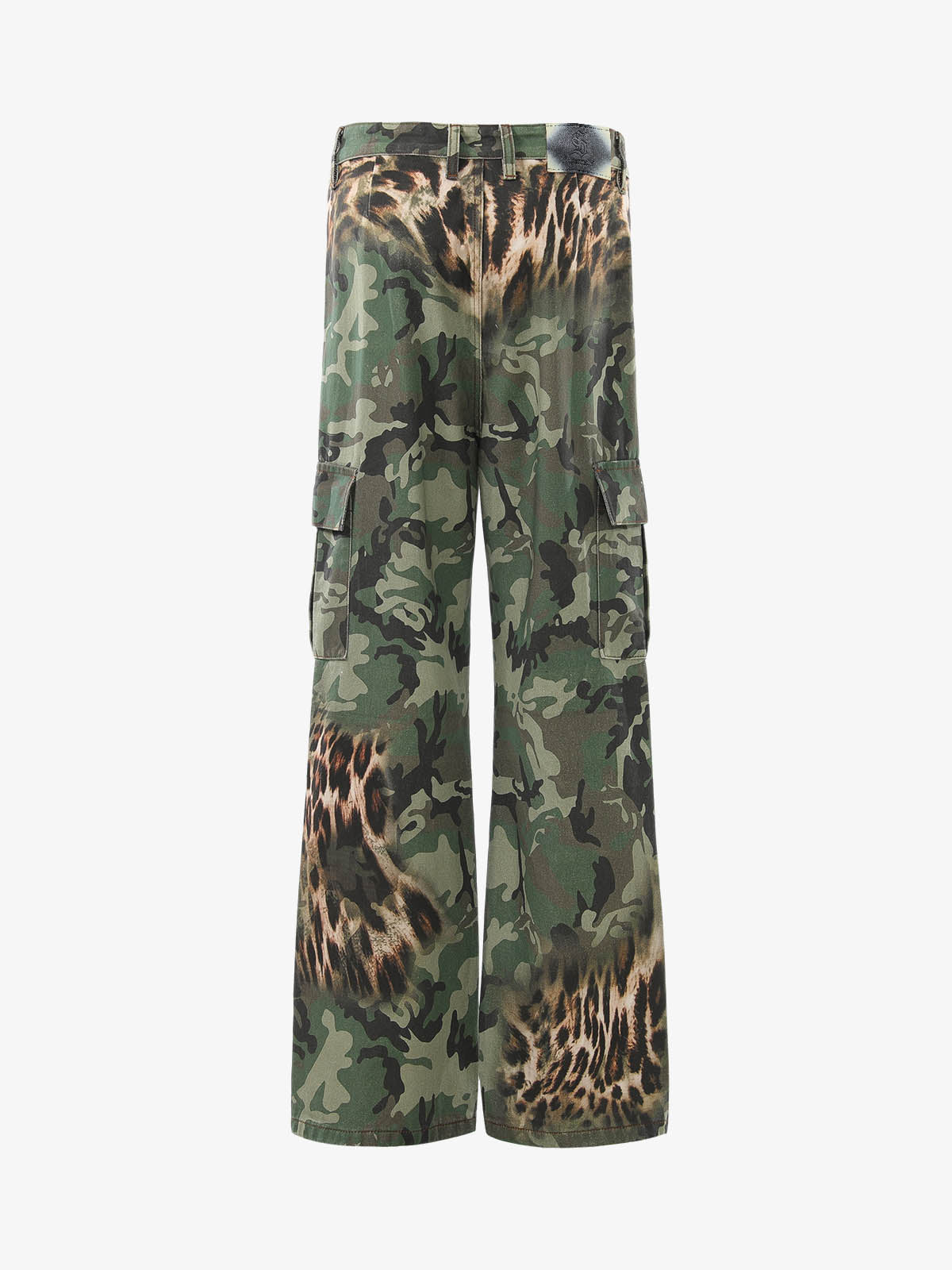 Camo Leopard Patchwork Cargo Pants 