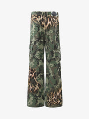 Camo Leopard Patchwork Cargo Pants 