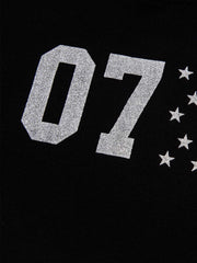 Off-Shoulder Star Stud Short Sleeve Tee