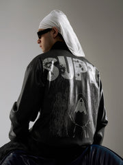 SUPM Fur Collar Rhinestone Pattern Leather Jacket - 2557 