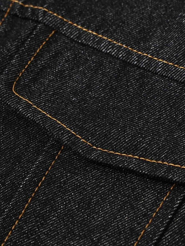 Deconstructed Exposed-Stitch Airplane-Button Jacket