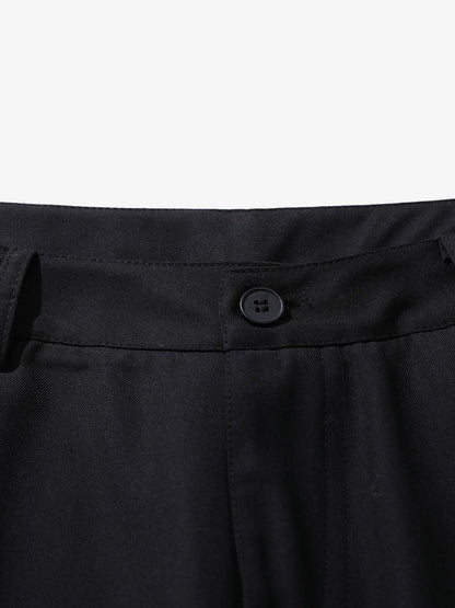 Tailored Wide-Leg Woven Pleated Shorts 