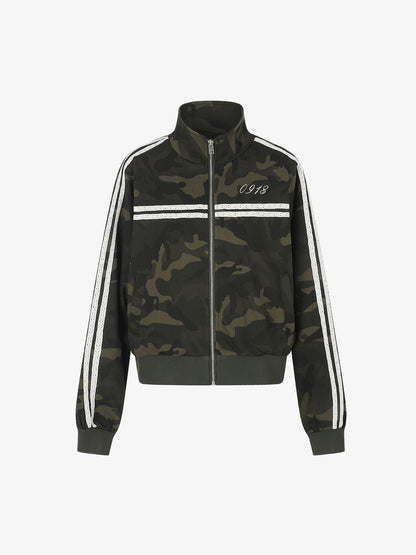 Camo Tape Detail Cropped Jacket