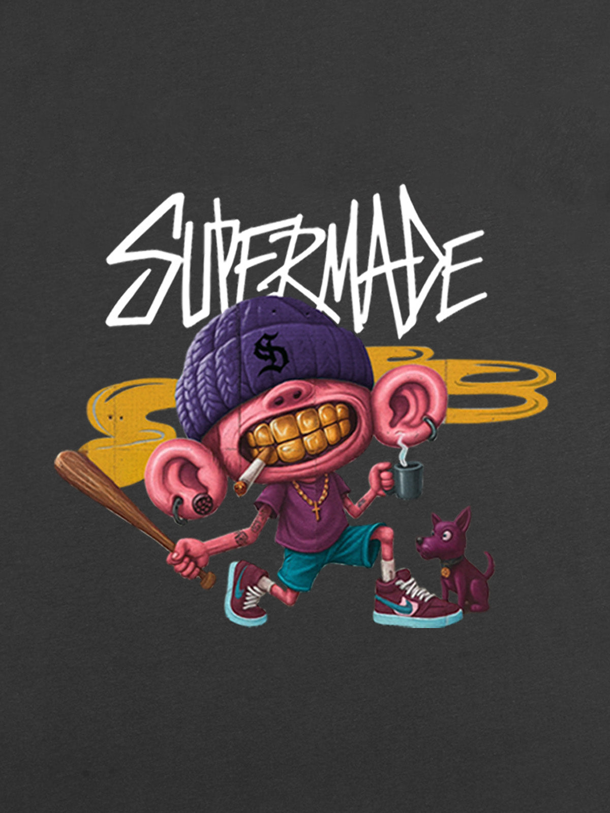 Thesupermade Cartoon Graffiti Trendy Weird Kid T-shirt 