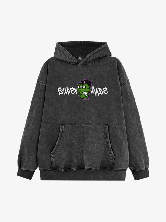 Supermade graffiti design hooded sweatshirt 