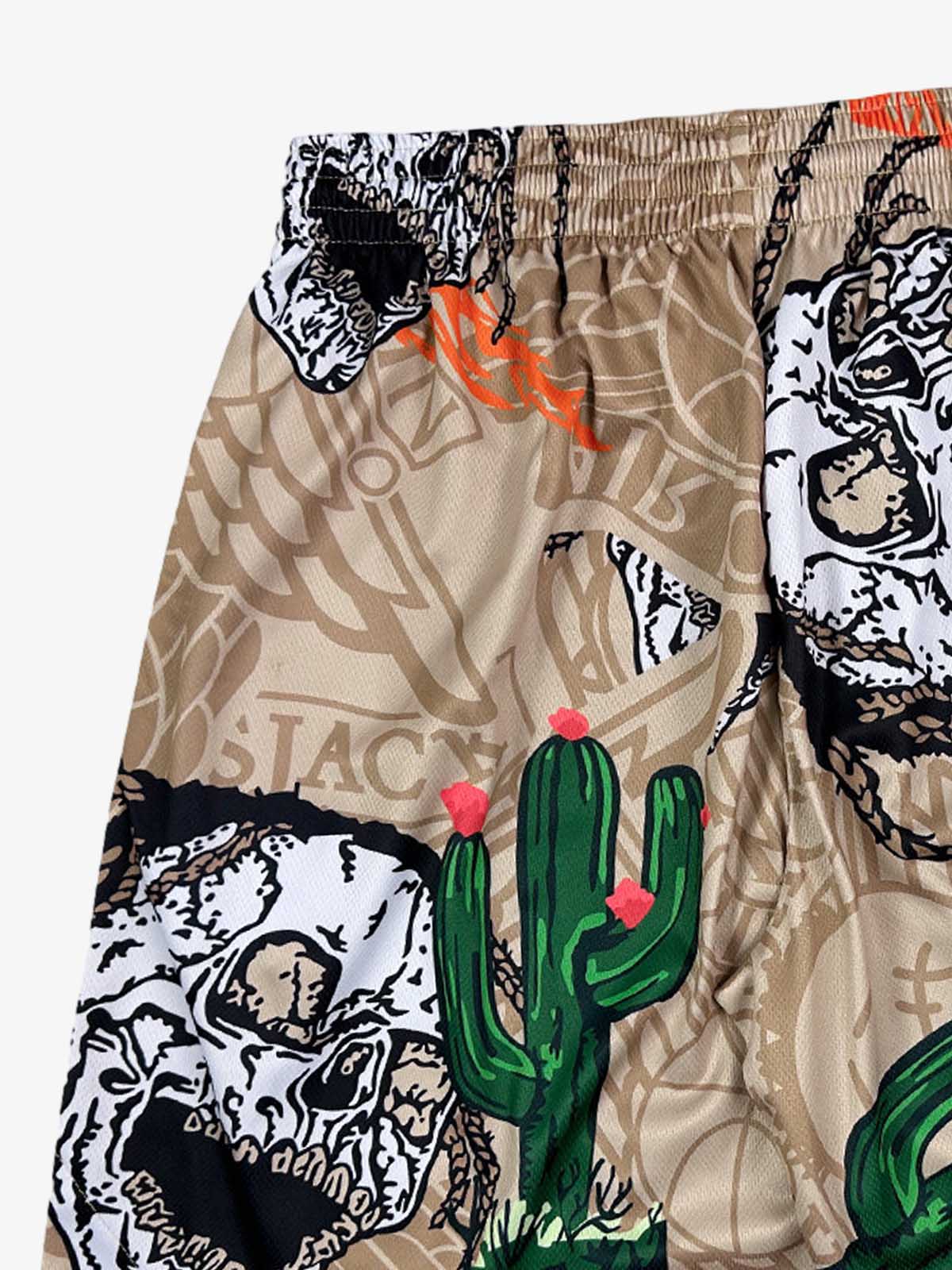 Skull Graphic Athletic Shorts 