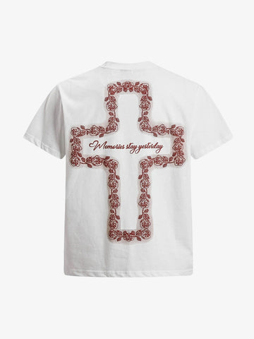 Rose Cross Slogan Graphic T-Shirt