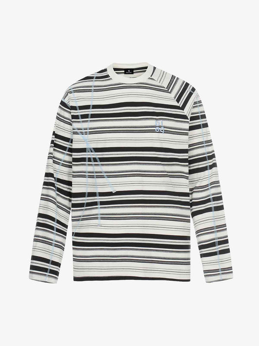 Color Block Striped Embroidered Long Sleeve T-Shirt
