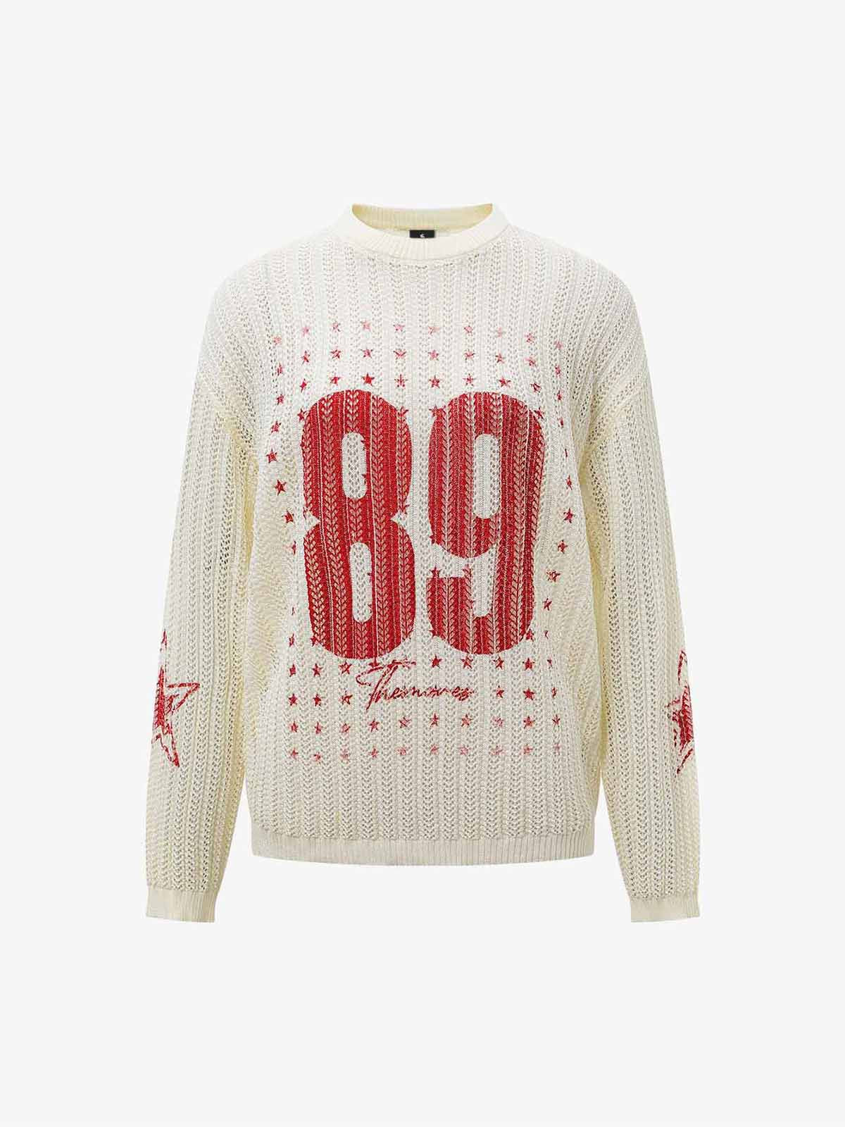 Stylish Knit Sweater with Bold Number Design for Casual Wear 
