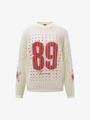 Stylish Knit Sweater with Bold Number Design for Casual Wear 