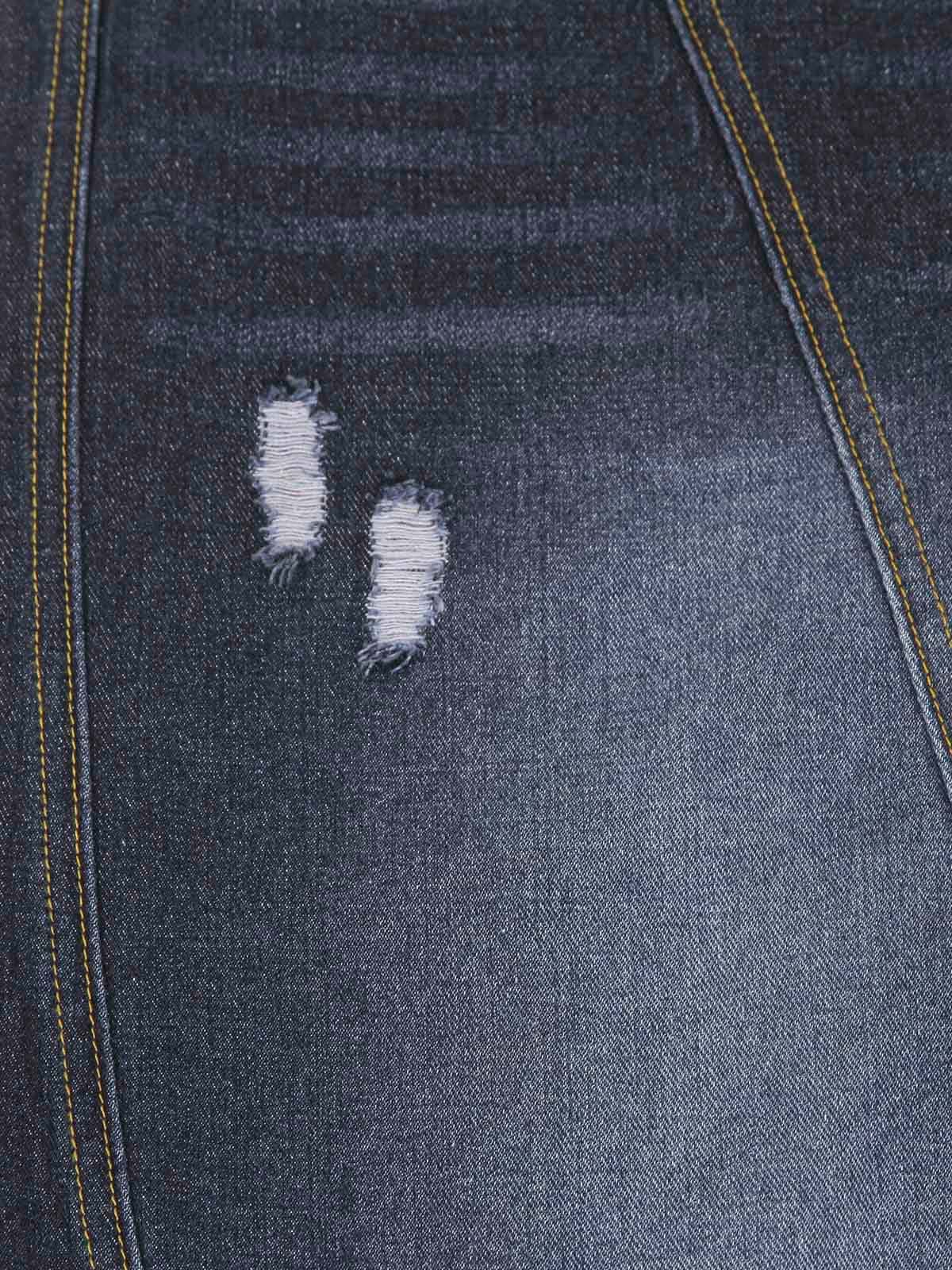 Washed Ripped Embroidered Barrel Jeans 
