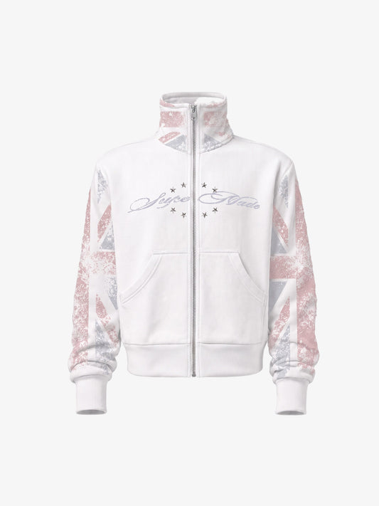 Jacke mit Flaggenmuster und Sternennieten
