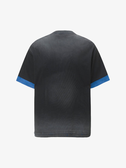 Vintage Distressed Washed Gradient Short-sleeved T-shirt 
