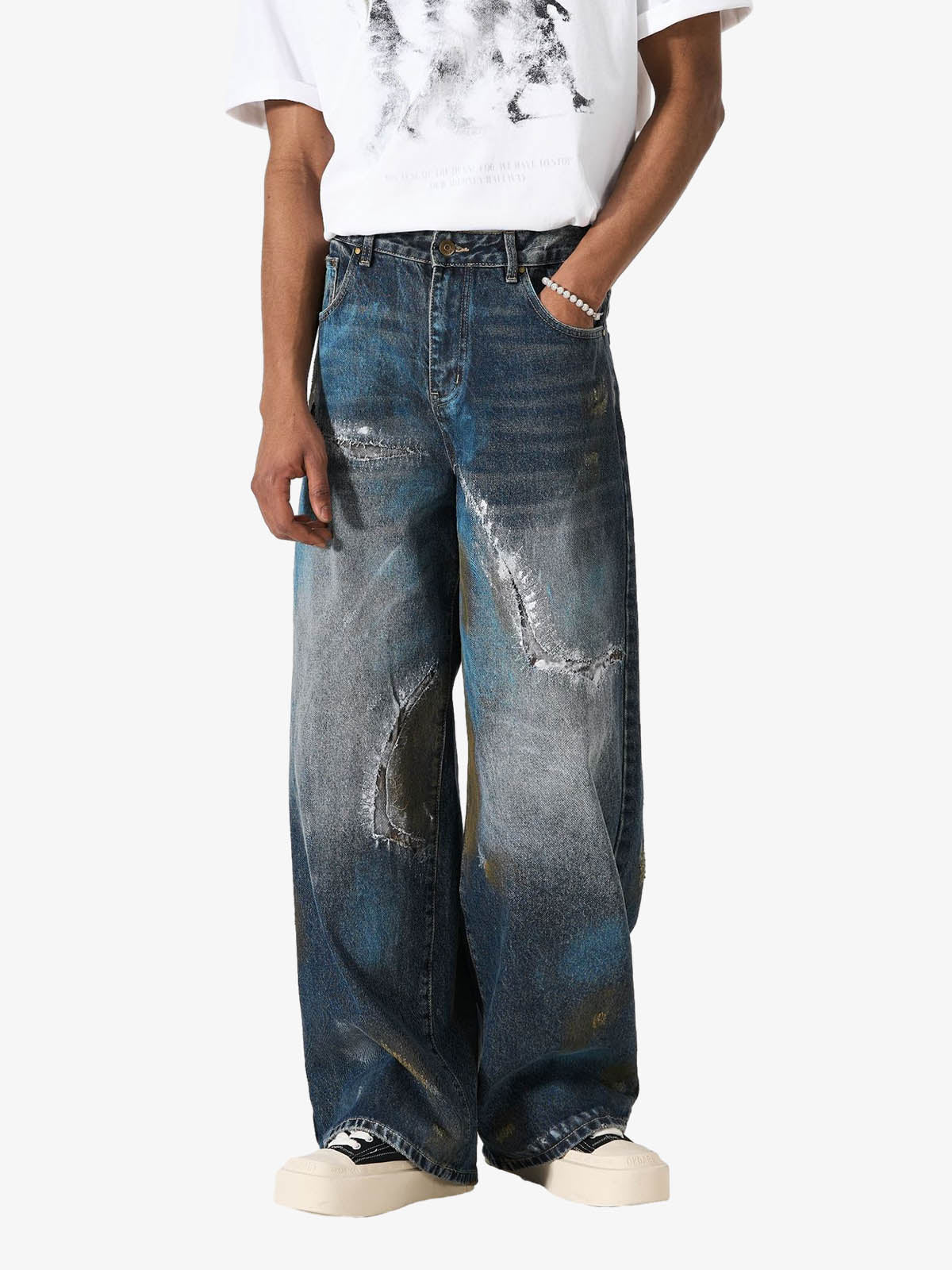 Vintage Washed Distressed Jeans 