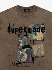 Washed Vintage Collage Graphic T-Shirt 