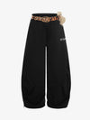 Stylish Wide-Leg Pants with Leopard Print Belt for Men and Women 
