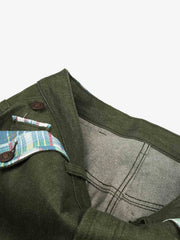 Button Detail Patchwork Jeans