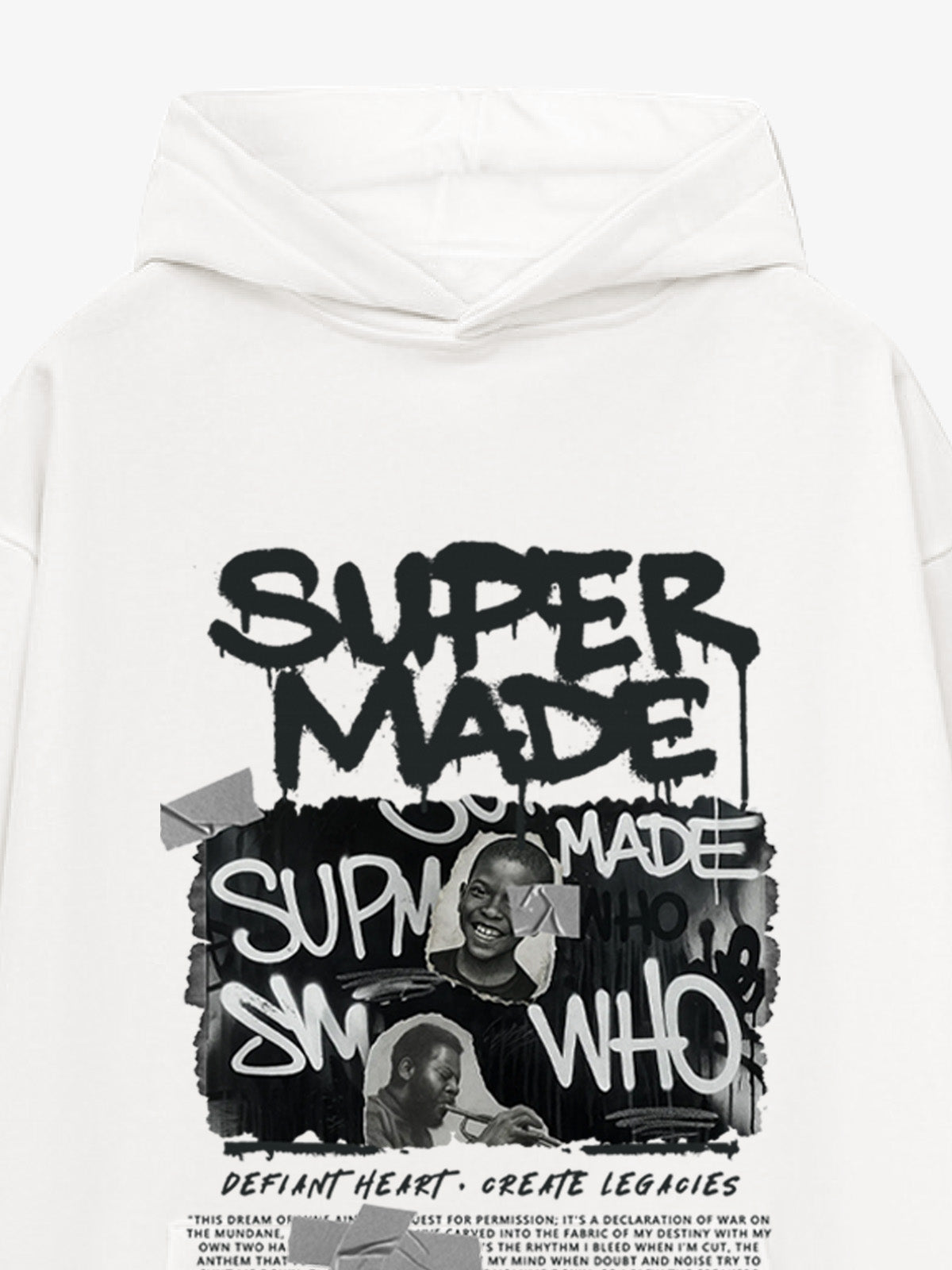 SupermadeTrendy Retro Graffiti Character Hooded Sweatshirt 