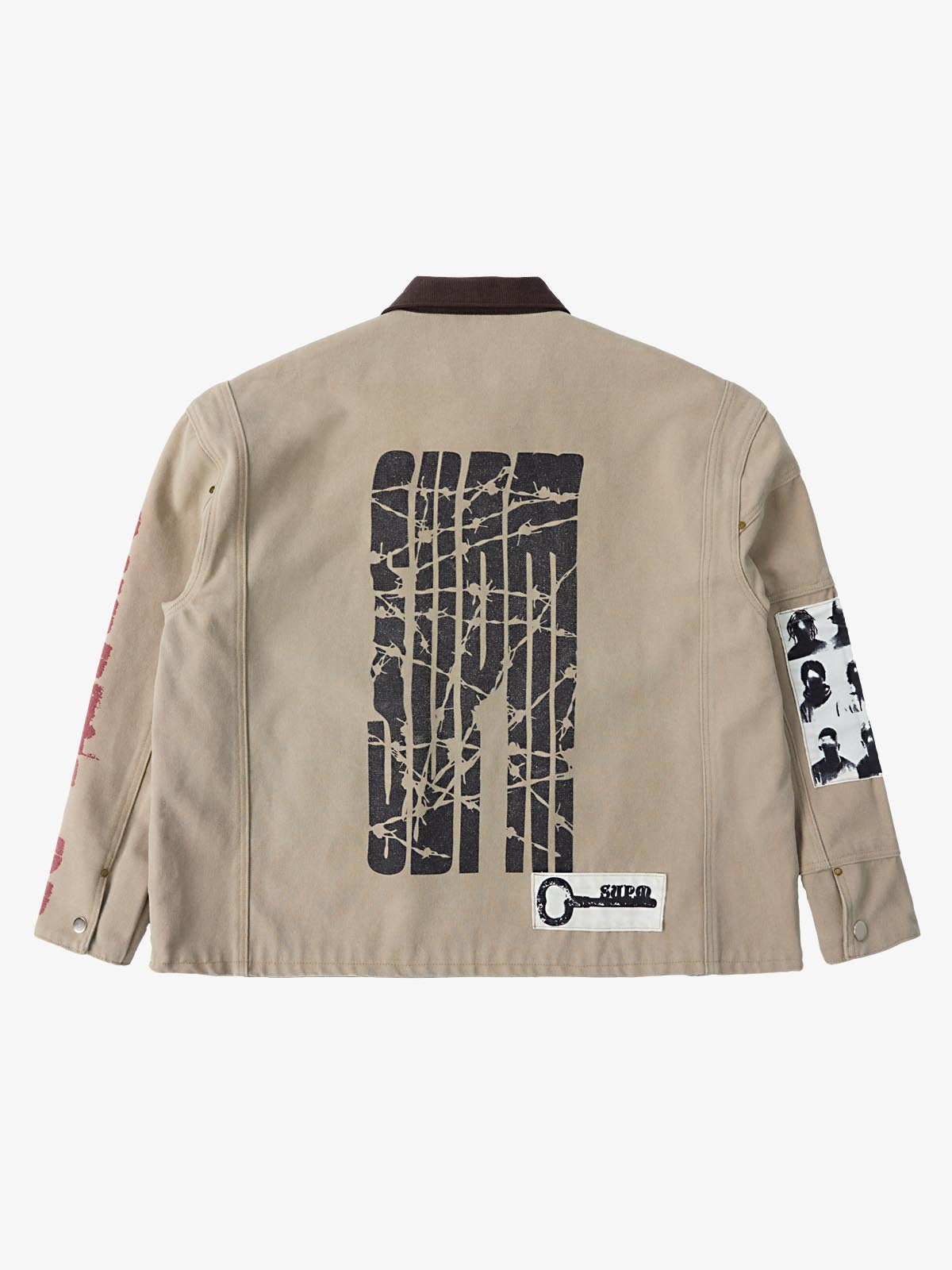 Supermade Multi-Element Appliqué Patchwork Denim Suit 