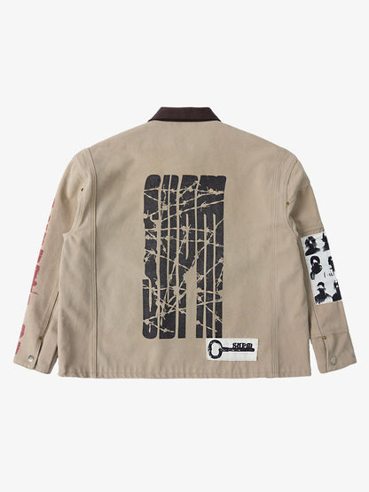 Supermade Multi-Element Appliqué Patchwork Denim Suit 