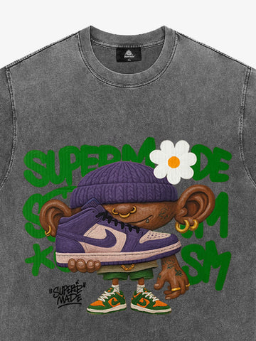 Street Cartoon Sneaker Graffiti Sneaker T-shirt 