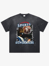 thesupermade-"Retro Basketball Radio" "Sports Know No Borders" Graphic Tee-Retro Ink Splash Streetwear Oversized T-Shirt 