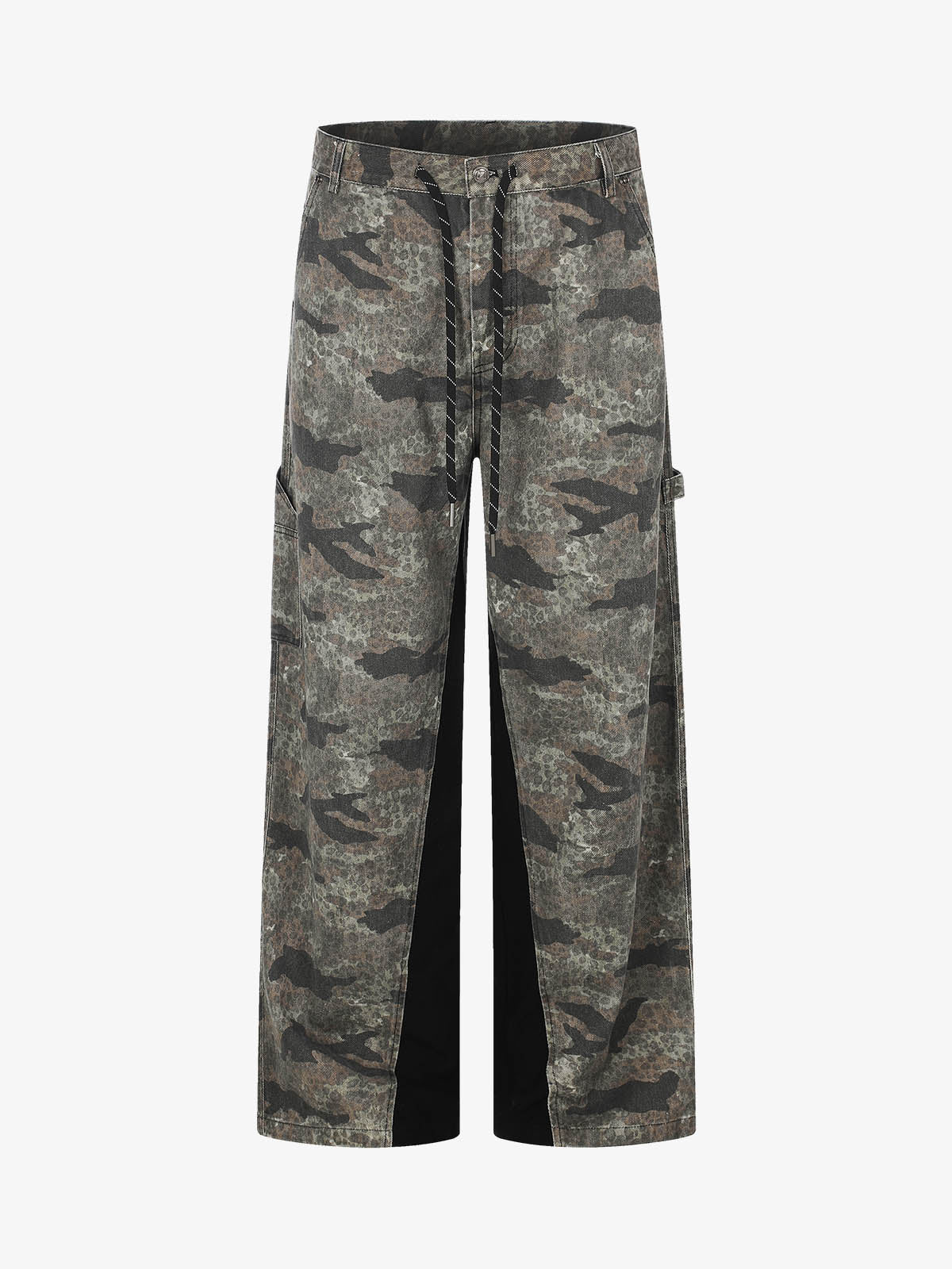Leopard Camo Patchwork Cargo Pants