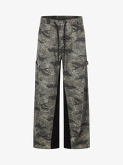Leopard Camo Patchwork Cargo Pants