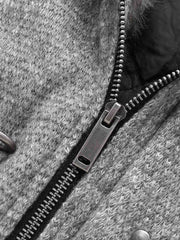 Faux-Fur Collar Thick-Lined Stand-Collar Jacket