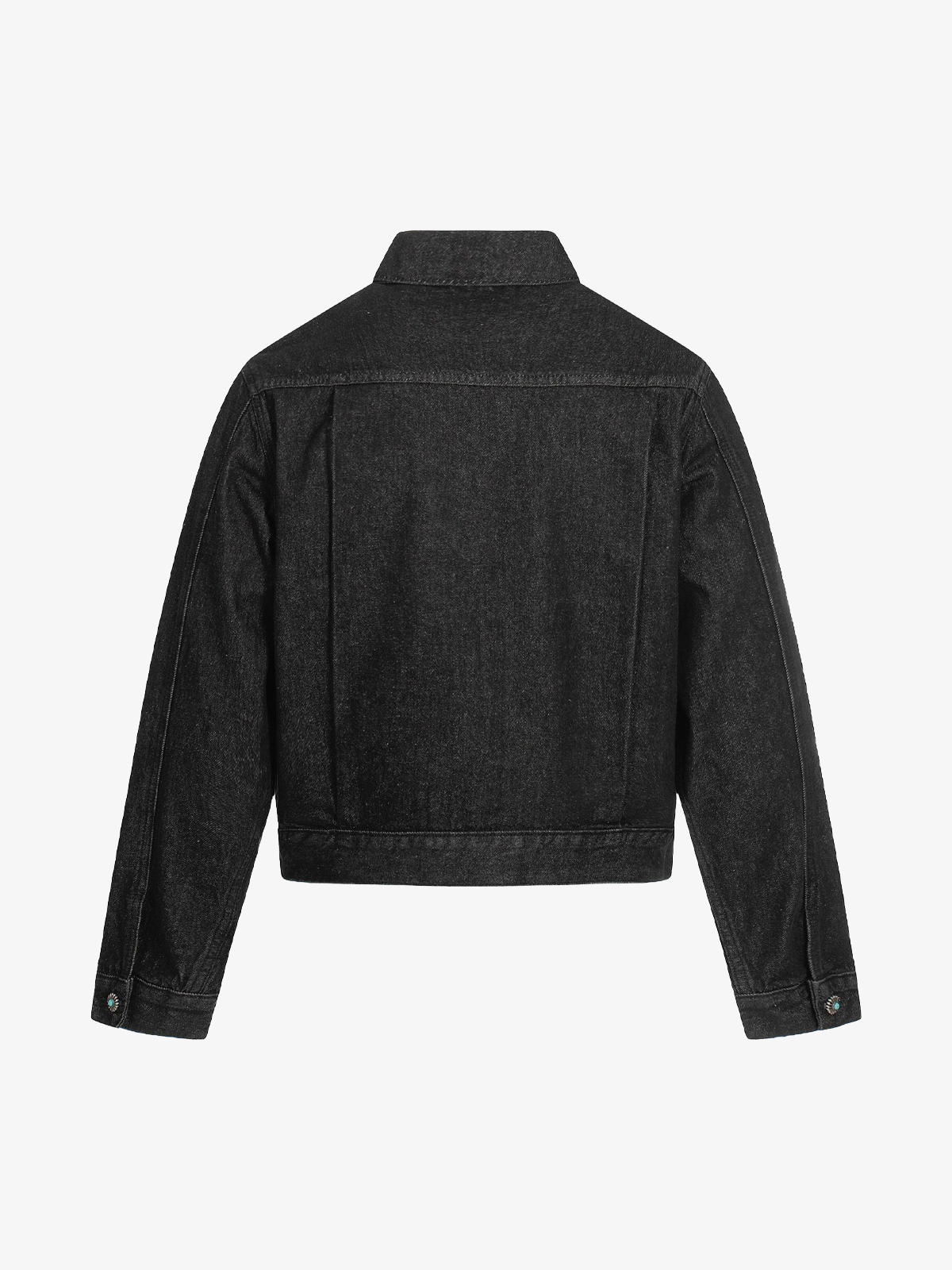 Metal Buckle Pleated Boxy Denim Coat
