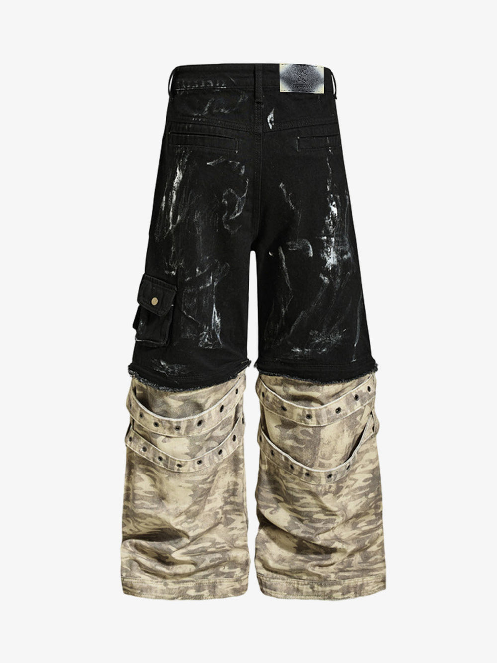 Deconstructed Layered Patchwork Cargo Pants 