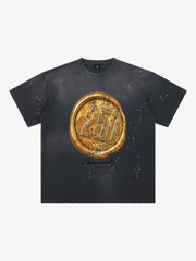 Vintage Gold Crest Graphic T-Shirt 